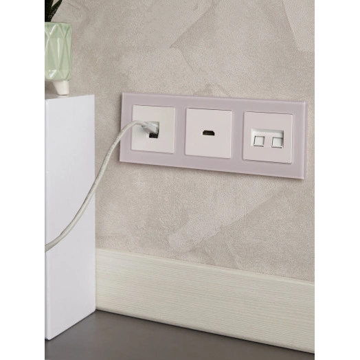 BRITE Розетка компьютерная RJ45 кат.6 РК11-БрЖ жемчуг IEK