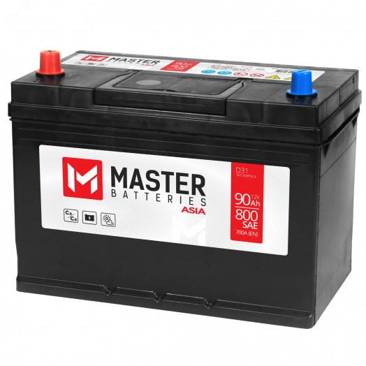 Аккумулятор автомобильный MASTER BATTERIES Asia 90Ah L+