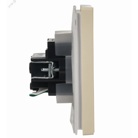 FORTE&PIANO Розетка 1-местная с заземлением с защитными шторками и крышкой безвинтовое крепление 16А IP44 FP419 ваниль IEK