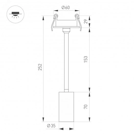 Светильник LGD-PERISCOPE-R35-6W Day4000 (WH, 24 deg, 230V) (Arlight, IP40 Металл, 5 лет)