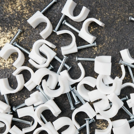 Крепеж кабеля круглый 10 мм, белый (50 шт/уп)