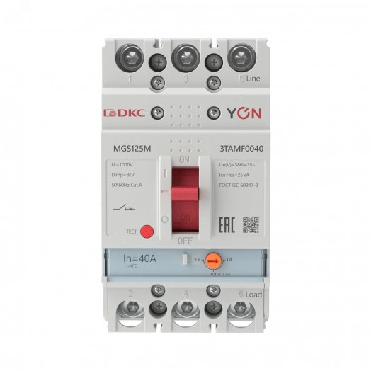 Выключатель автоматический YON MGS125 3P 32-40A 25kA