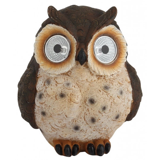 Садовый светильник Сова коричневая на солнечной батарее, полистоун, 13 см ERAFYS01-12