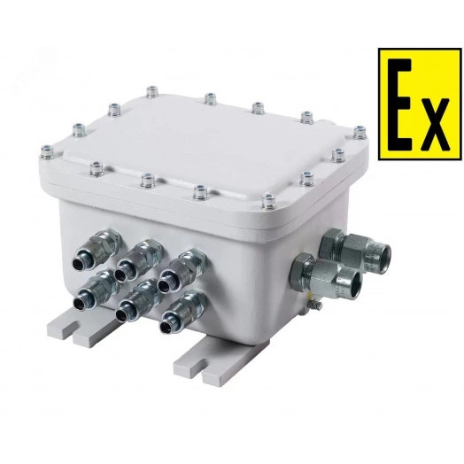 Коробка коммутационная взрывозащищенная КВМК 1.0  Exd-А-281812 (А(4КВ М25К-Р-Л)-С(1КВ               М32К-Р-Л)-(20х2,5ммВ+1х4ммВPE+NAMUR)-(3134-АХ8,   3134-АХ22,3134-АХ21,3134-АХ24)                    1ExdbIICT6GbХ/ExtbIIIСT80°CDbX IP67, -60 .. +