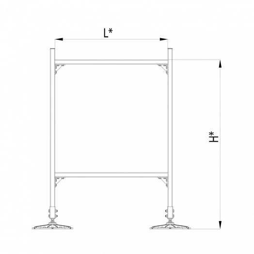 Опорная конструкция для горизонтальных прямоугольных воздуховодов и металлических лотков кабеленесущих систем TECHNORAPTOR FOOT 1000х1500