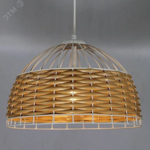 Светильник Кантри 212 бел.муар НСБ 01-60-180 ИМ подвесной оплетенный