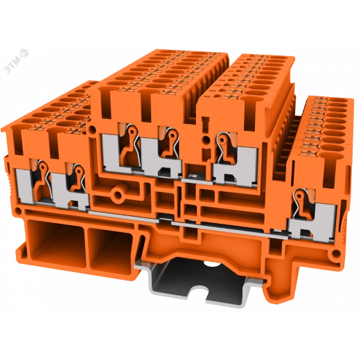 Клемма TP 2-уровневая, сечение 2,5 мм. кв., оранжевая