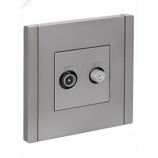 FORTE&PIANO Розетка двойная TV+SAT FP538 сталь IEK