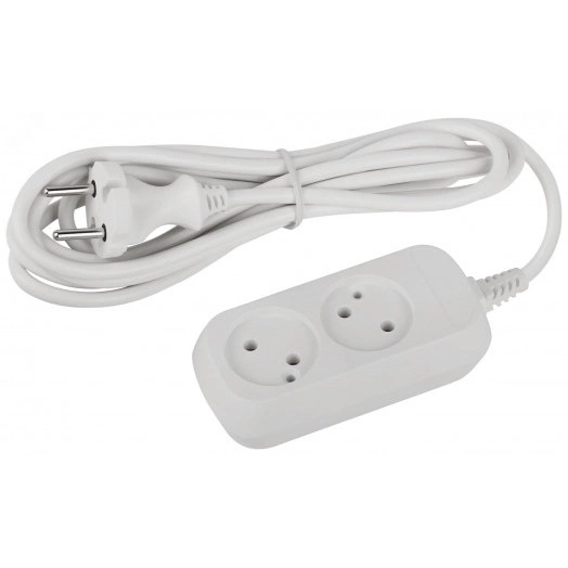 Удлинитель электрический 2 розетки без заземления 3м ПВС 2x0.75мм2 UDL-10-230 Greenline ЭРА