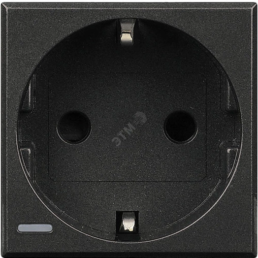 Axolute Розетка 2К+З 10/16А центральный и боковые заземляющие контакты Schuko со шторками автоматические клеммы антрацит немецкий стандарт