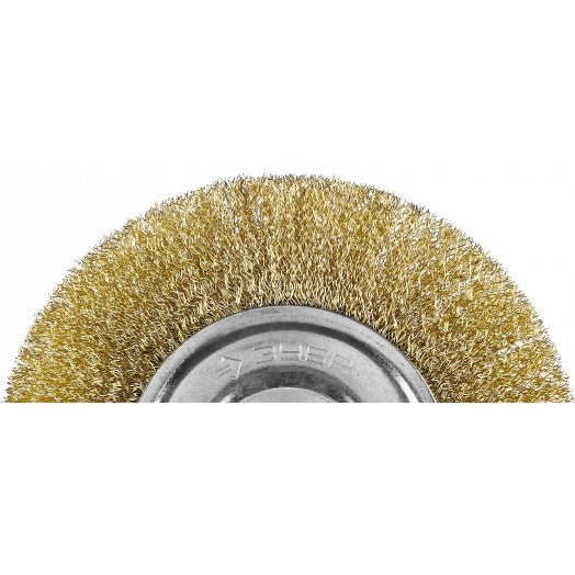Щетка дисковая для УШМ, витая стальная латунированная проволока 0,3мм, 150х22мм ''Профессионал''.