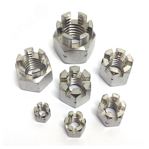 DIN 935 Гайка М24 8 ZN шестигранная прорезная     оцинкованная