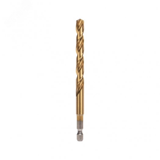Сверло по металлу, 8 мм, Р6М5, ТИТАН, шестигранный хвостовик (1 шт. в упаковке) DIN 338