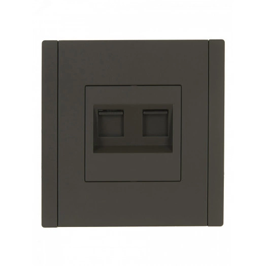 FORTE&PIANO Розетка компьютерная двойная RJ45 кат.5E FP333 серый IEK
