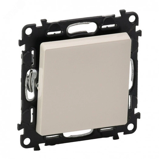 Valena LIFE Выключатель кнопочный 6А 250В с лицевой панелью Безвинтовые зажимы Слоновая кость