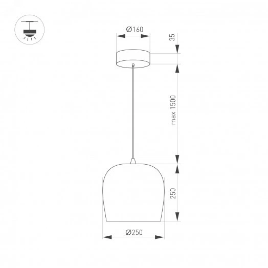 Светильник SP-PEONY-HANG-R250-15W Warm3000 (WH, 65 deg, 230V) (IP20 металл, 3 года)