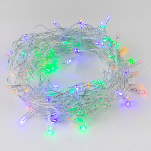 Гирлянда светодиодная 25м Соединяемая 225 светодиодов Разноцветный свет Провод прозрачный ULD-S2500-225/STK MULTI IP20