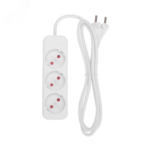 Удлинитель STANDARD 3 гнезда, 1,5 м, 2х1,0 мм2, б/з, белый