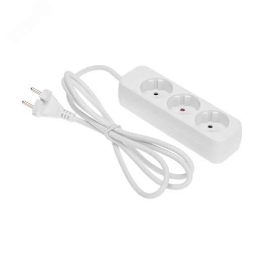 Удлинитель STANDARD 3 гнезда, 1,5 м, 2х1,0 мм2, б/з, белый