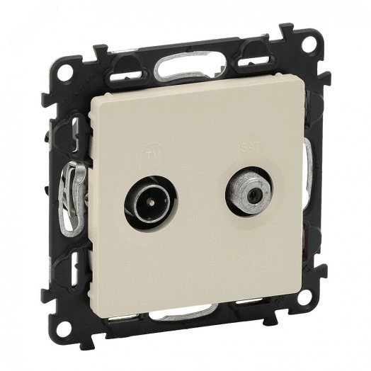 Valena LIFE Розетка TV-SAT  двухкабельная С лицевой панелью Слоновая кость