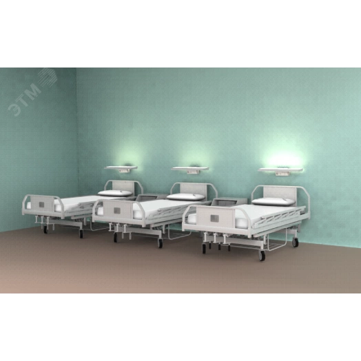 Светильник светодиодный VARTON прикроватный медицинский Fonix 40 Вт CRI90 4000 К 1185 мм с USB 3 выключателями и розеткой