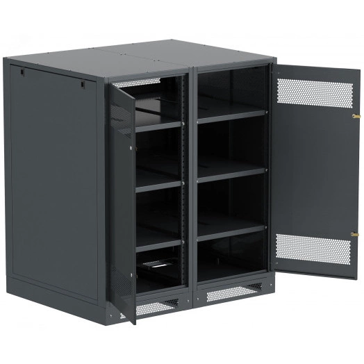 Шкаф LINEA B (пустой) 1350х1400х950мм двустворчатая металлическая дверь черный