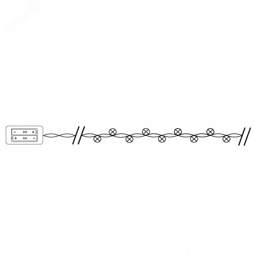 Гирлянда линейнаяLED 2700К 2м от батареек