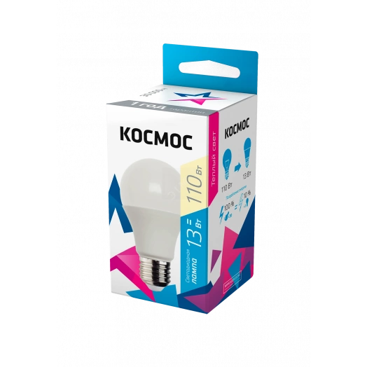 Лампа светодиодная LED 13Вт 220В Е27 D60х108 3000 теплый А60