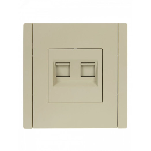 FORTE&PIANO Розетка двойная RJ11+RJ45 кат.5E FP435 ваниль IEK