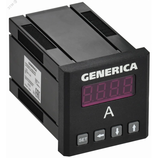 Амперметр цифровой щитовой однофазный 48х48мм LED GENERICA