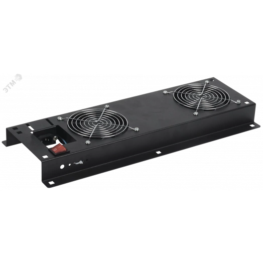 Панель вентиляторная с выключателем 2 модуля черная