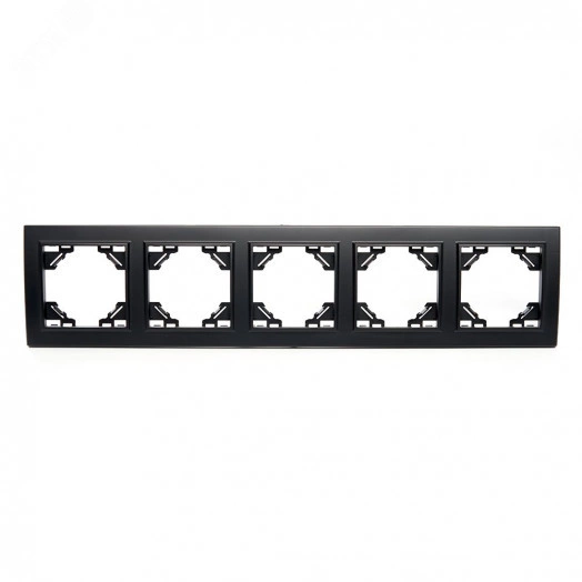 Рамка пятиместная горизонтальная, Эрна, черный Stekker