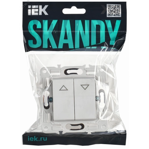 SKANDY Выключатель жалюзи 10А SK-V12W арктический белый IEK