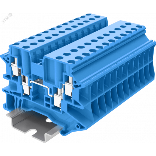 Клемма TU 2-2 винтовая, сечение 4 мм. кв., синяя