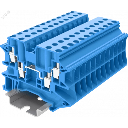 Клемма TU 2-2 винтовая, сечение 4 мм. кв., синяя