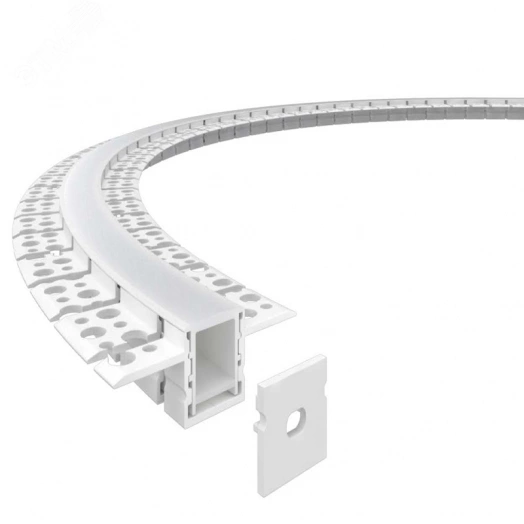 Профиль алюминиевый гибкий для встр. в ГКЛ 2000х20х10мм (60х10мм, 2 вылета x20мм, макс. шир. ленты 15мм)
