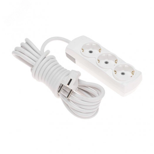 Удлинитель PREMIUM 3 гнезда, 5 м, 3х1,5 мм2, с/з, белый