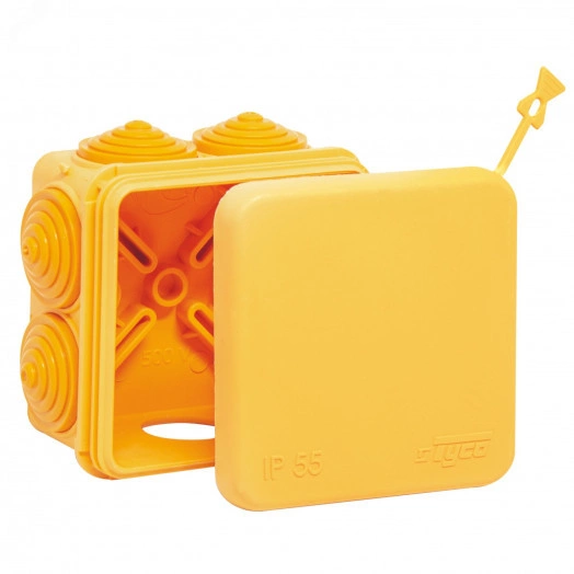 Коробка распределительная для открытой проводки,  не распространяет горение 70х70х40мм (оранжевая)