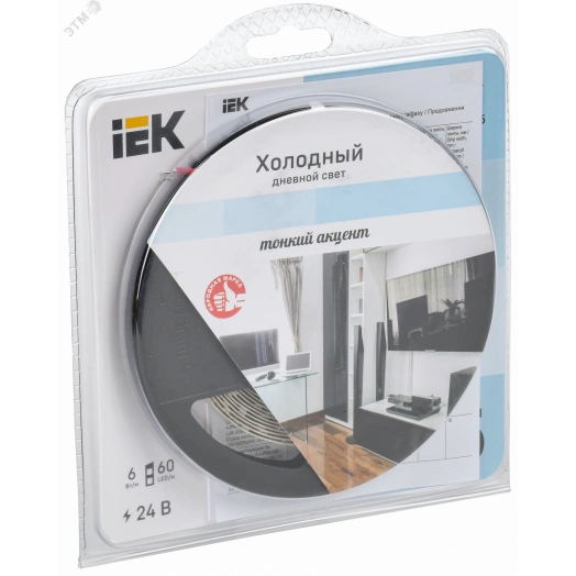 Лента светодиодная 5м LSR-2835W60-6-IP20-24В IEK
