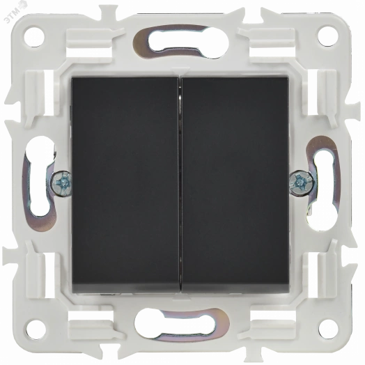 SKANDY Выключатель 2-клавишный 10А SK-V04Bl черный IEK