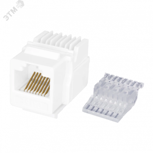 Модуль розеточный Keystone Jack 8P8C (RJ-45). UTP. Cat.5e. заделка без инструмента. белый (DIY)