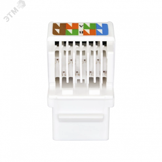 Модуль розеточный Keystone Jack 8P8C (RJ-45). UTP. Cat.5e. заделка без инструмента. белый (DIY)