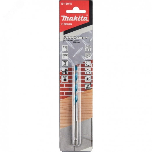 Сверло универсальное 8x60x120, 1/4''