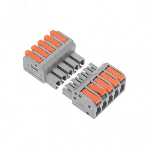 Клемма СМК 222-425R проходная разъемная 5 полюсов серая 0,2-2,5/4 мм2
