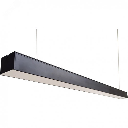 Светильник светодиодный ДПО-72вт 6500К 8640Лм линейный рассеиватель матовый в алюминиевом корпусе черный