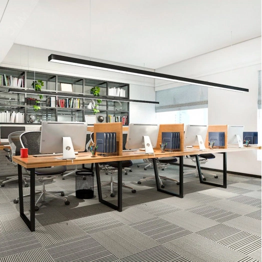 Светильник светодиодный ДПО-72вт 6500К 8640Лм линейный рассеиватель матовый в алюминиевом корпусе черный