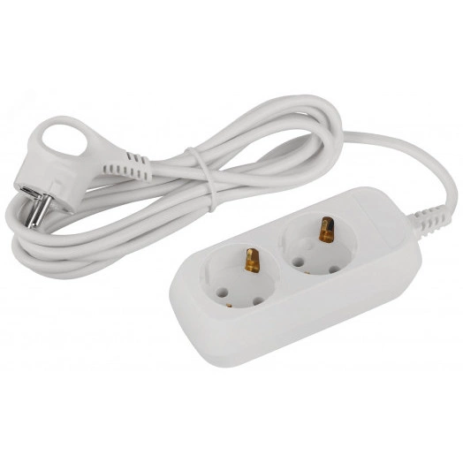 Удлинитель электрический 2 розетки с заземлением 3м ПВС 3x0.75мм2 UDL-10-230-E Greenline ЭРА