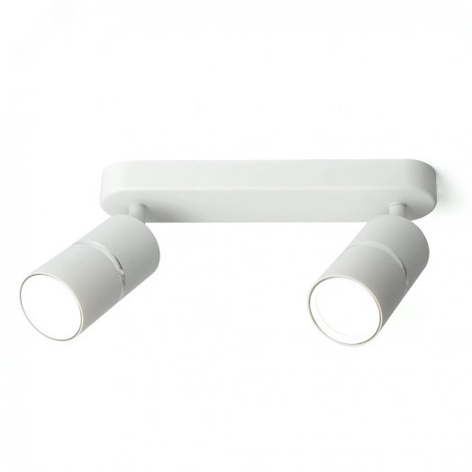 Светильник ДБО 2хGU10 без ламп наклонный белый хром