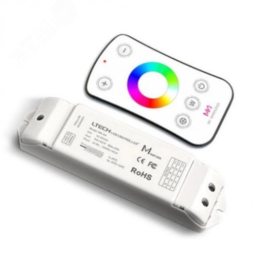Контроллер для светодиодной ленты 12-24V IP20 135x30x20 мм c пультом, 4CH 240/480W(12V/24V) (LTECH) RGBW