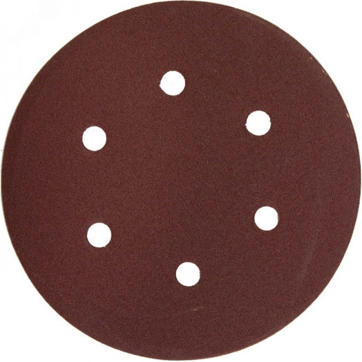 Круг шлифовальный ''Мастер'' универсальный, из абразивной бумаги на велкро основе, 6 отверстий, Р120, 150мм, 5шт